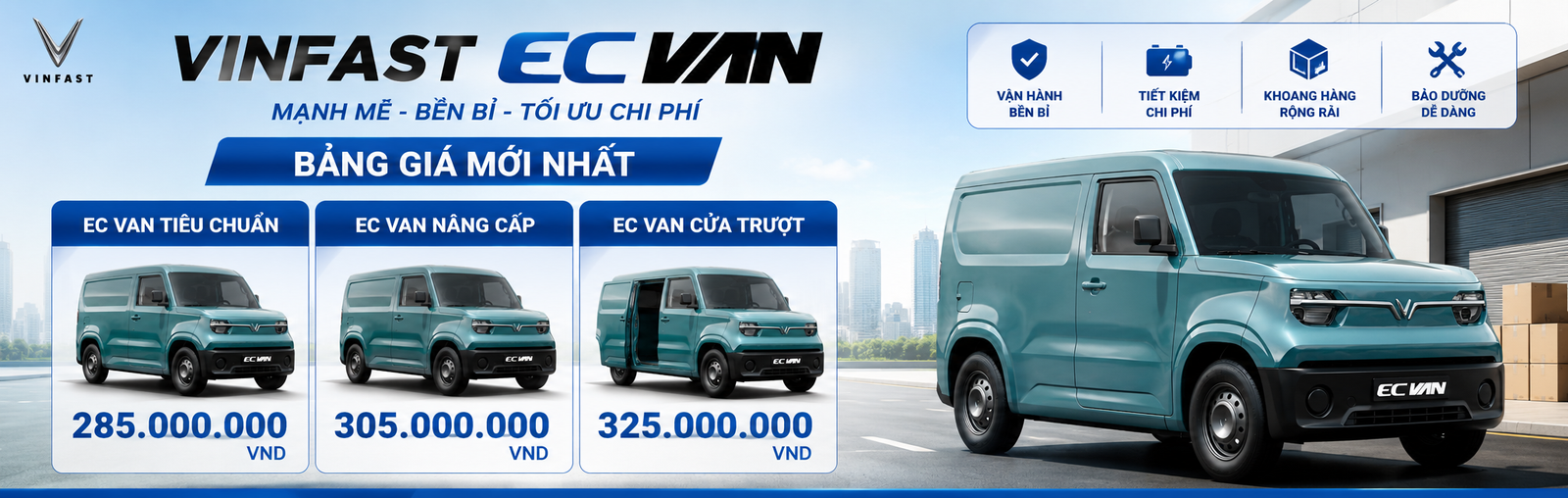 Giá xe Vinfast EC VAN mới nhất tại Vinfast Thăng Long
