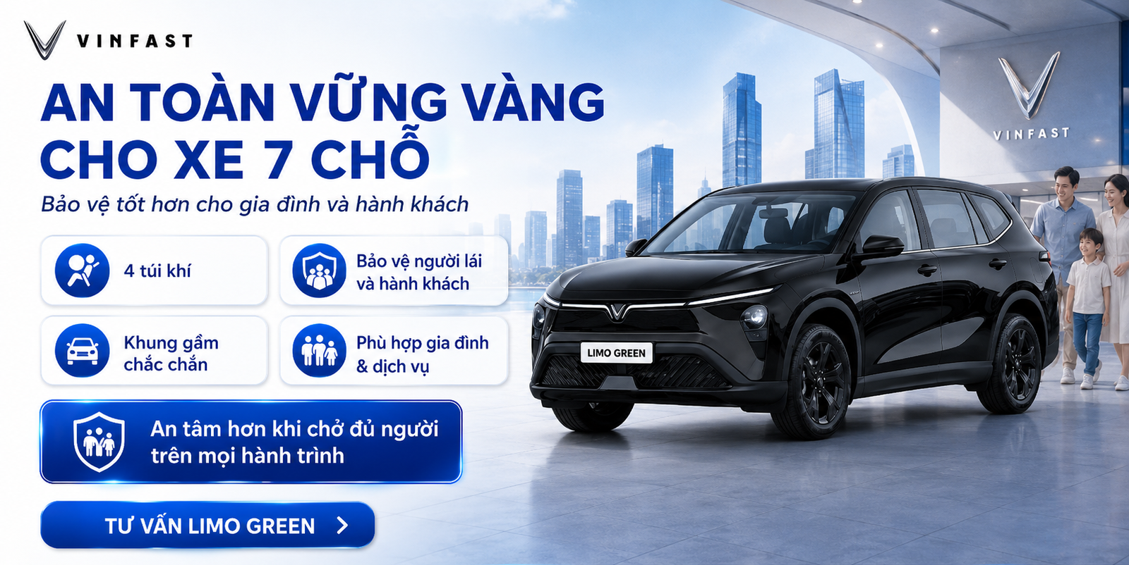 Trang bị an toàn trên VinFast Limo Green