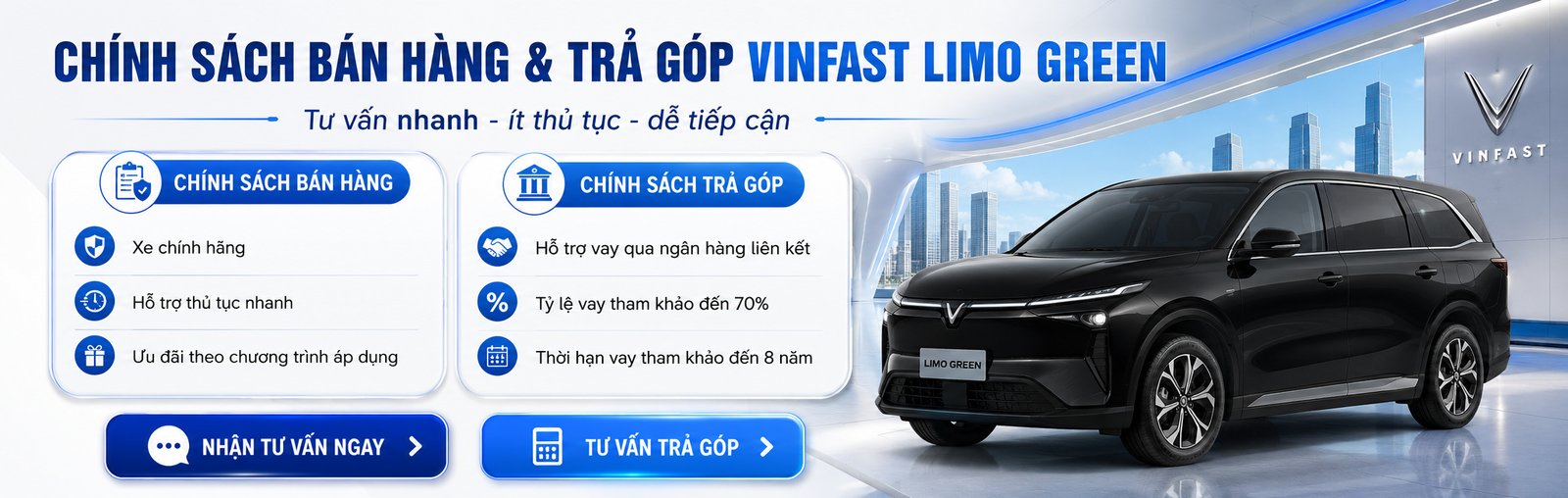 Chính sách bán hàng và trả góp VinFast Limo Green