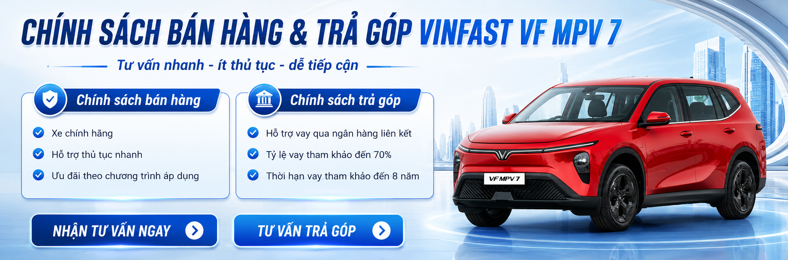 Chính sách bán hàng và chính sách trả góp xe ô tô Vinfast