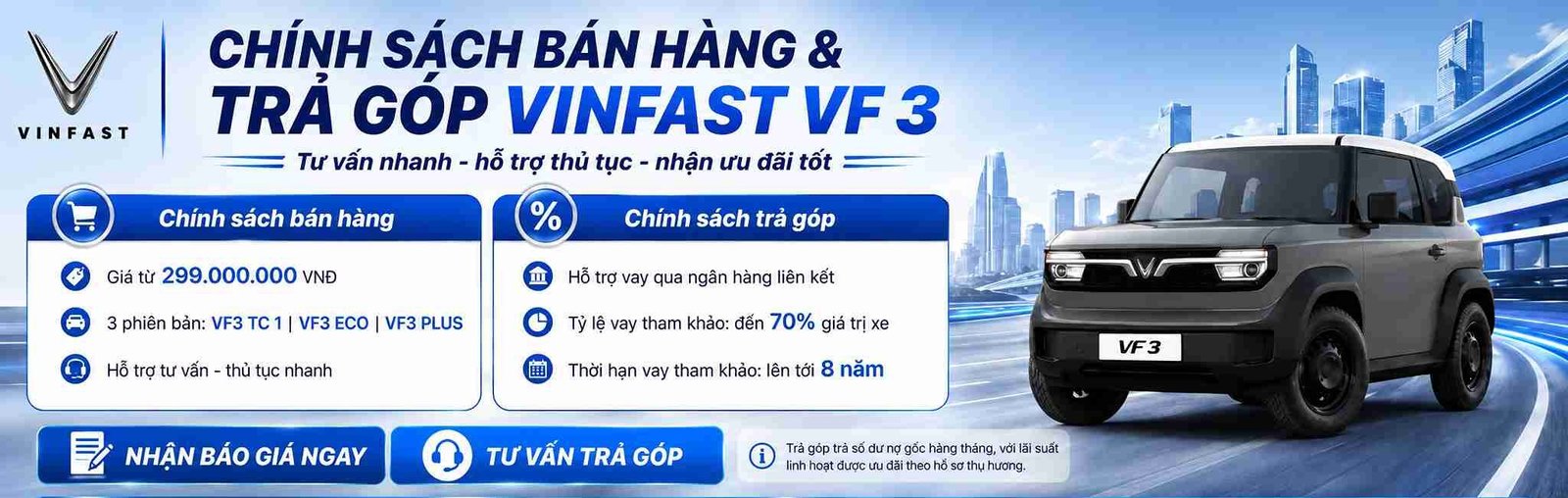 Chính sách bán hàng và trả góp xe ô tô Vinfast