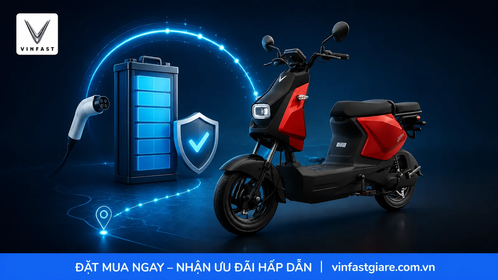 Pin và quãng đường di chuyển của VinFast Amio