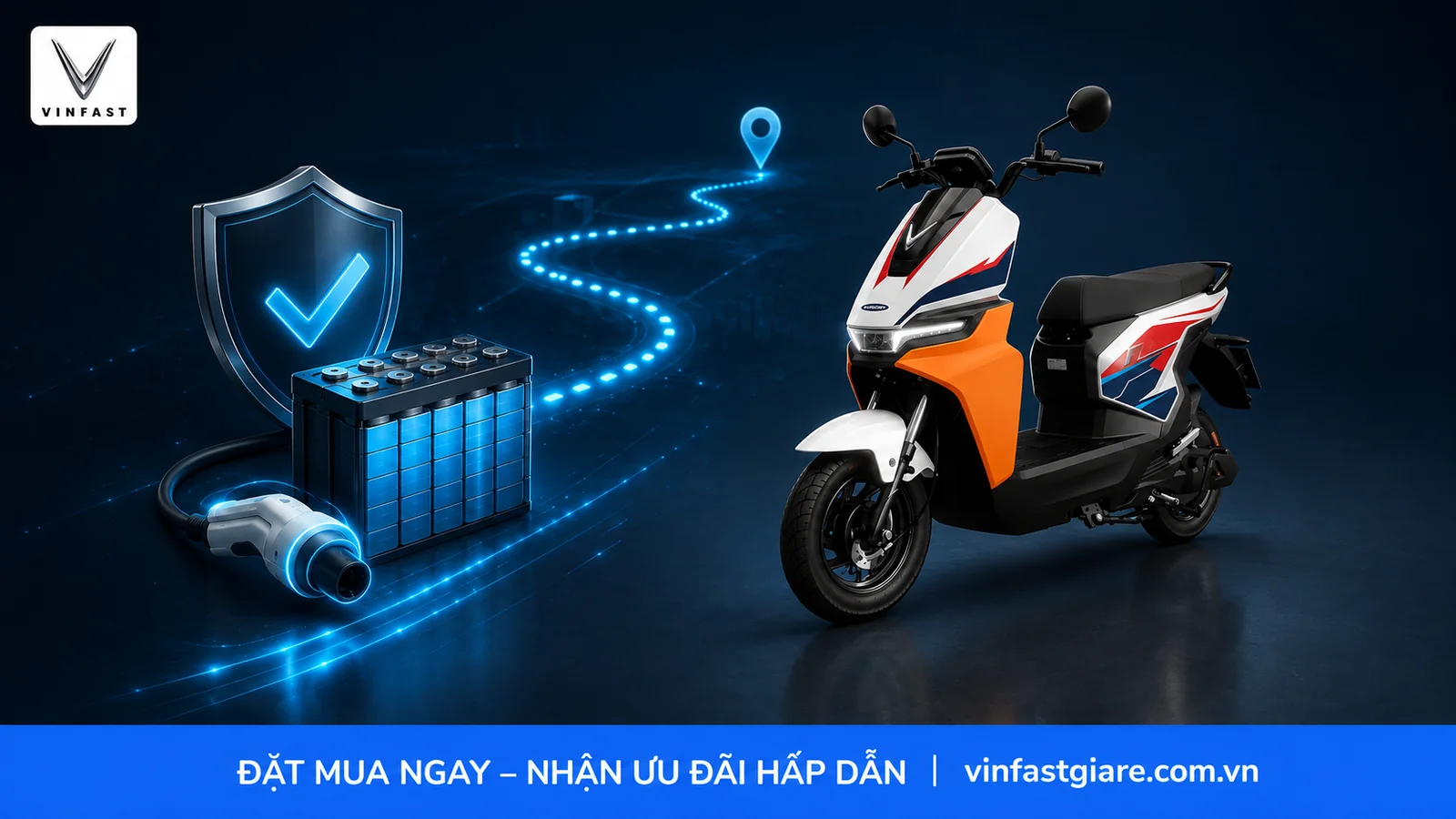 Pin và quãng đường di chuyển của VinFast Flazz Max